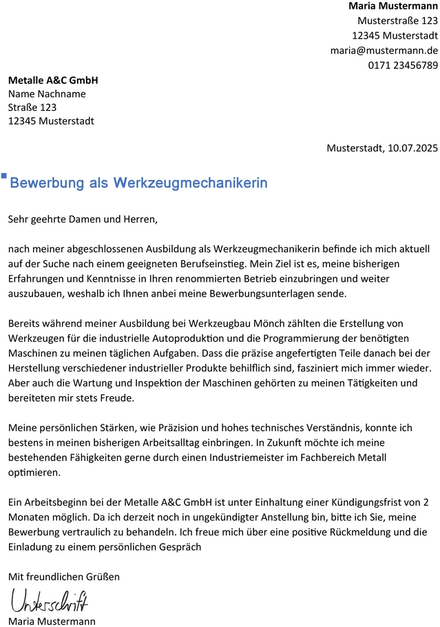 bewerbung-als-werkzeugmechanikerin-vorlage