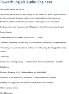 bewerbung-audio-engineer-als-audio-engineer-gestalten