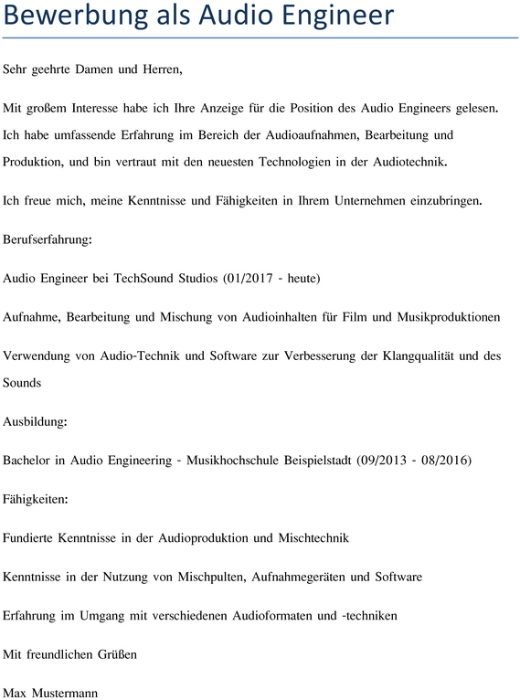 bewerbung-audio-engineer-als-audio-engineer-gestalten