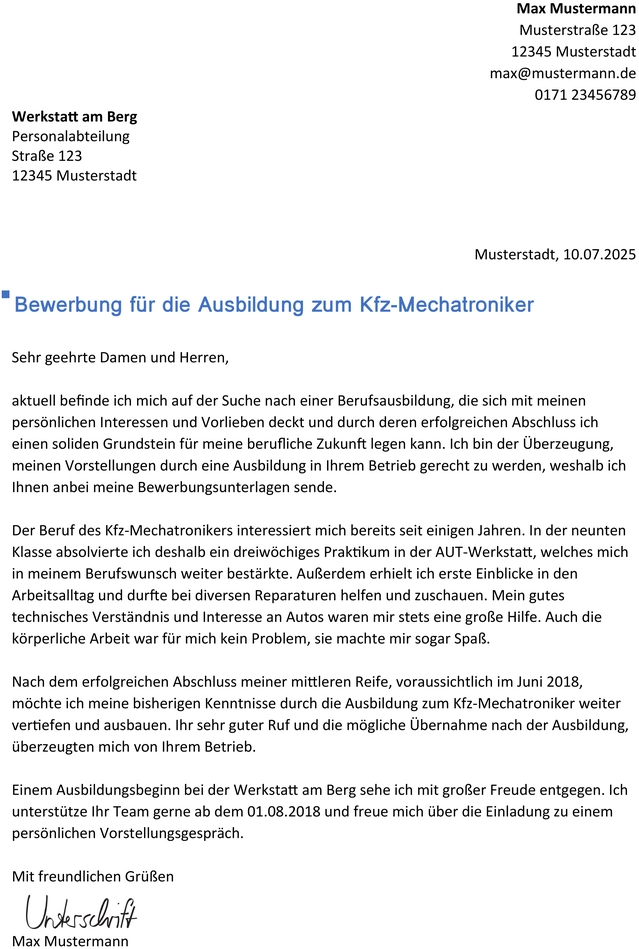 bewerbung-ausbildung-kfz-mechatroniker-vorlage