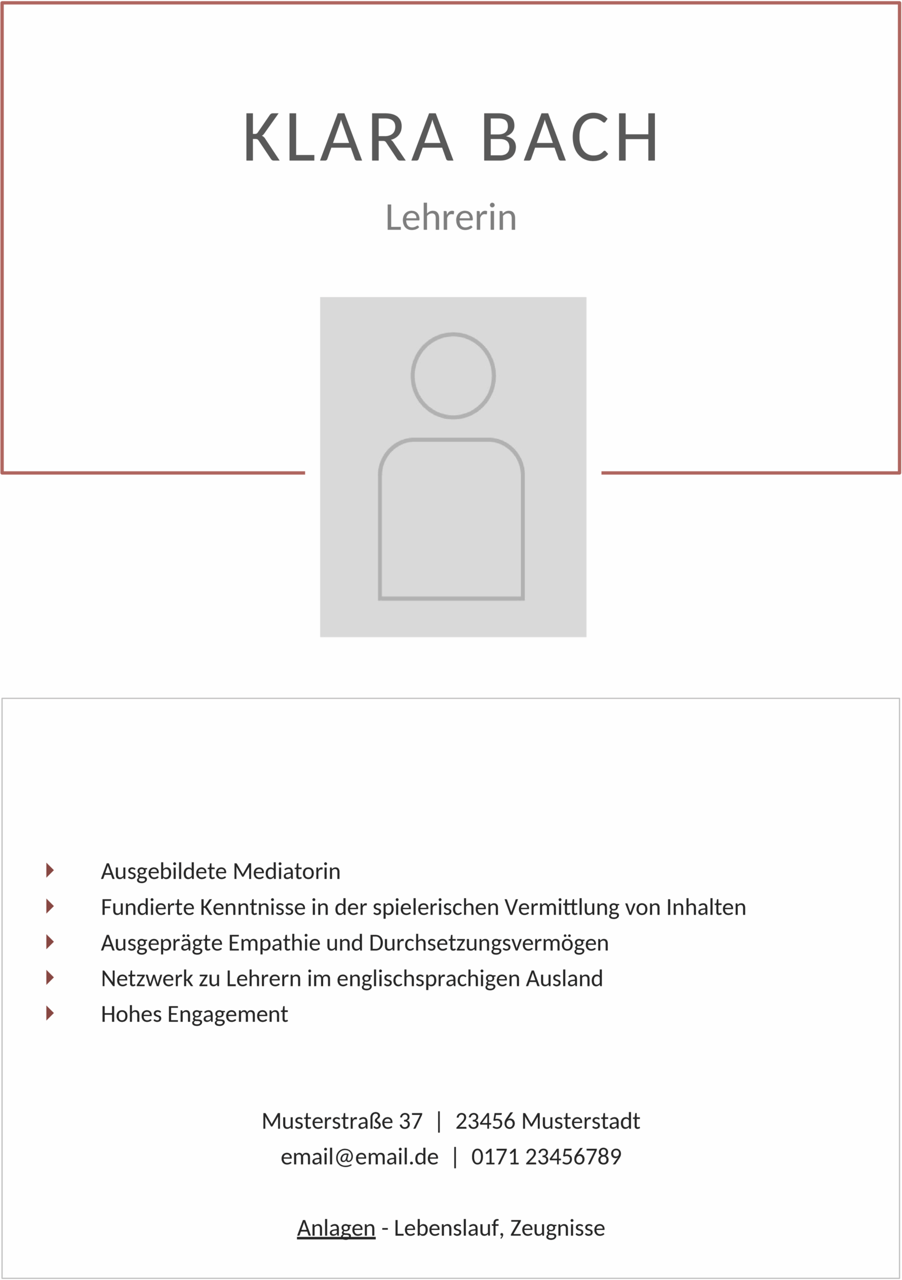 Bewerbung Deckblatt Vorlage Akademisch