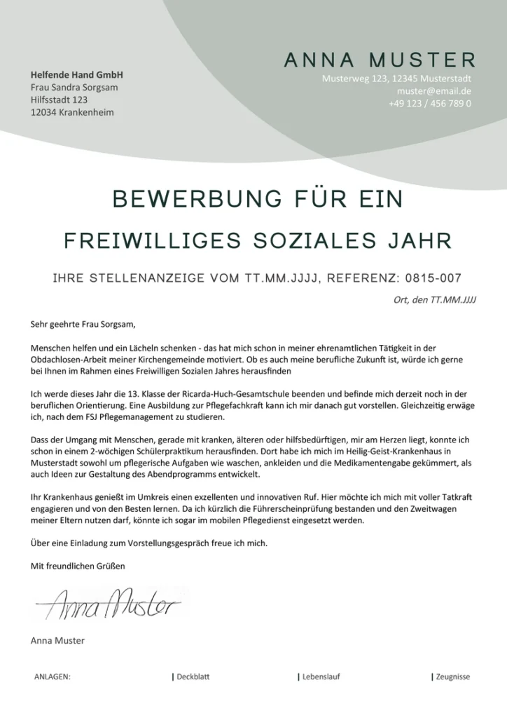 bewerbung-freiwilliges-soziales-jahr-vorlage