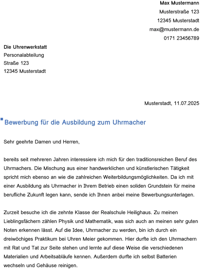 bewerbung-fuer-ausbildung-zum-uhrmacher-unterlagen