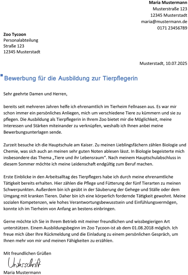bewerbung-fuer-die-ausbildung-zur-tierpflegerin