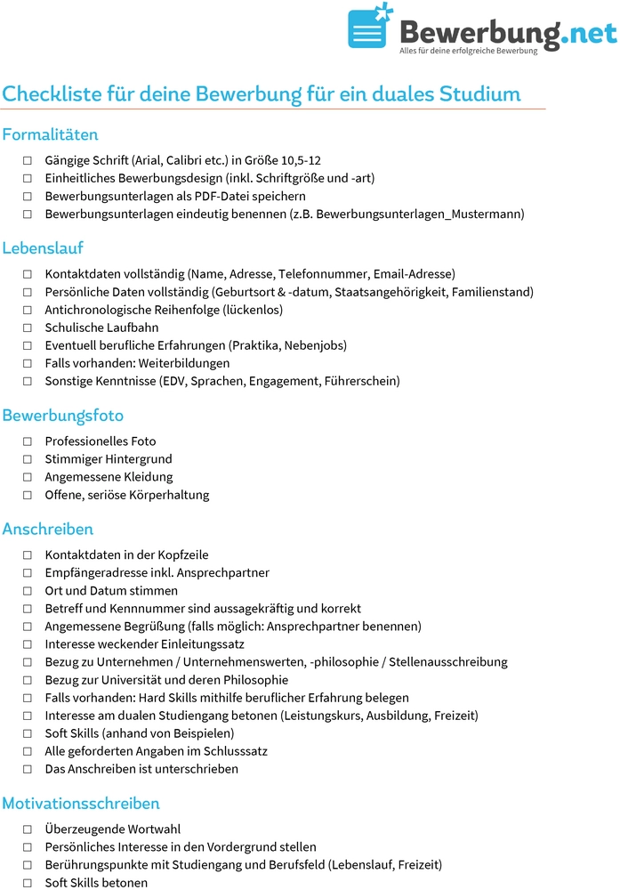 bewerbung-fuer-duales-studium-checkliste
