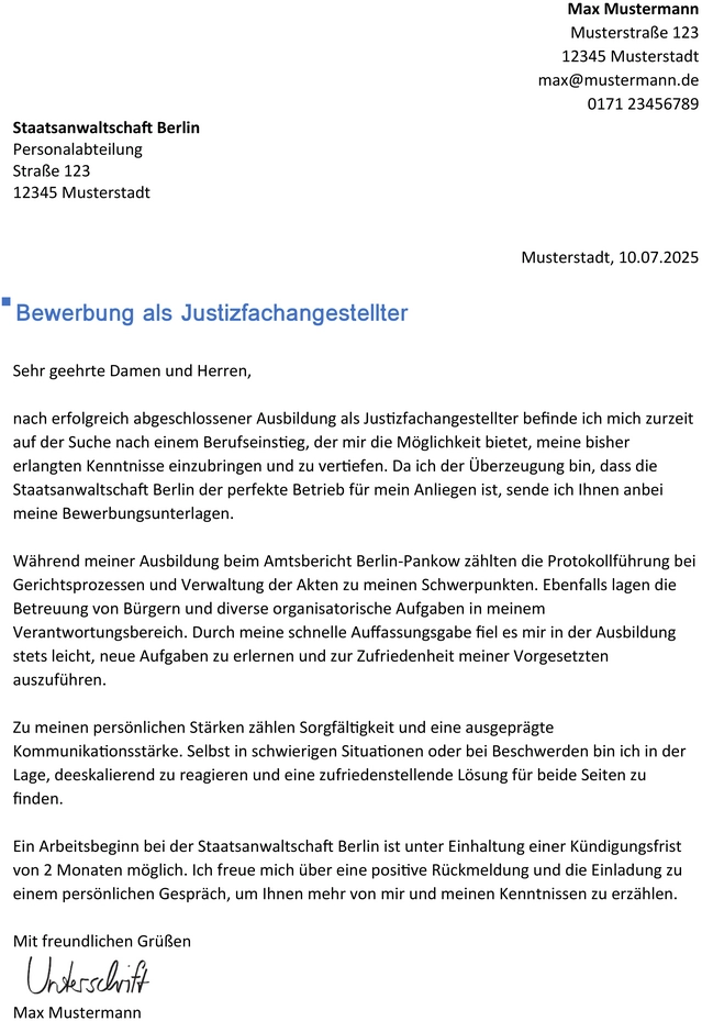 bewerbung-justizfachangestellter-vorlage-optimieren