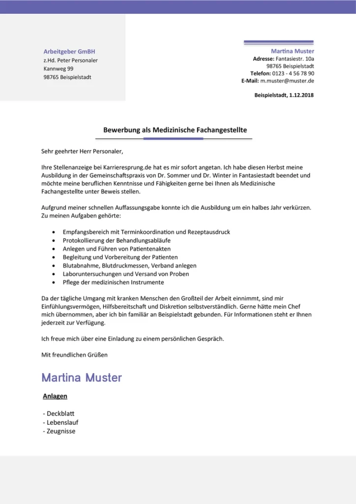 bewerbung-medizinische-fachangestellte-vorlage