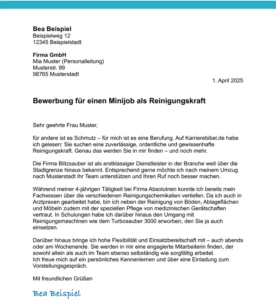 bewerbung-minijob-reinigungskraft-vorlage