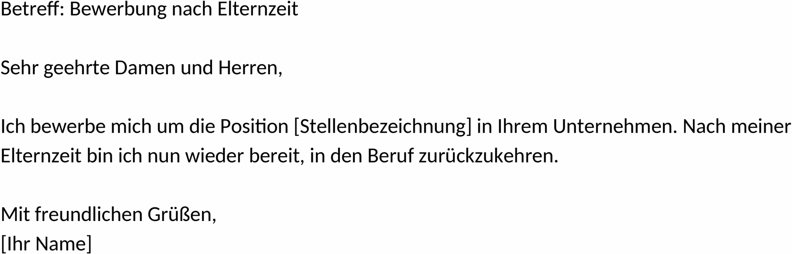 Word-Vorlage Bewerbung nach Elternzeit