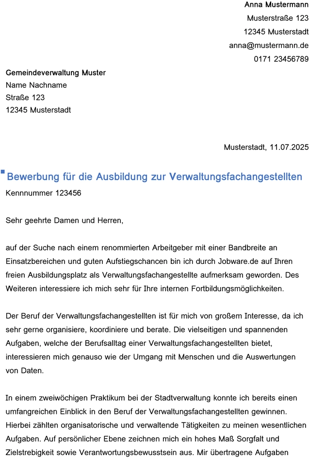 bewerbung-verwaltungsfachangestellte-vorlage