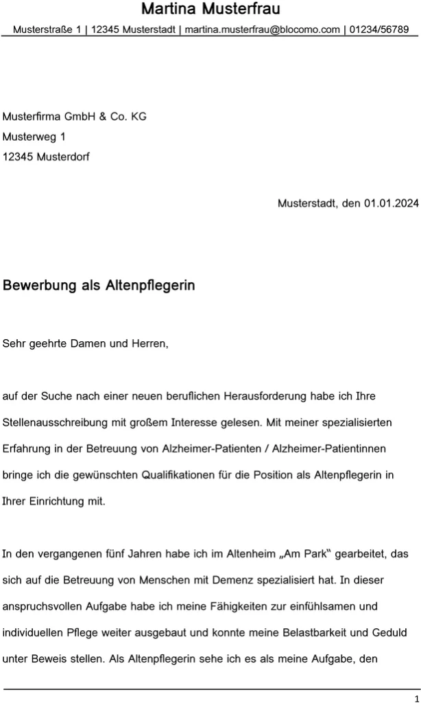 bewerbung-vorlage-altenpflegerin