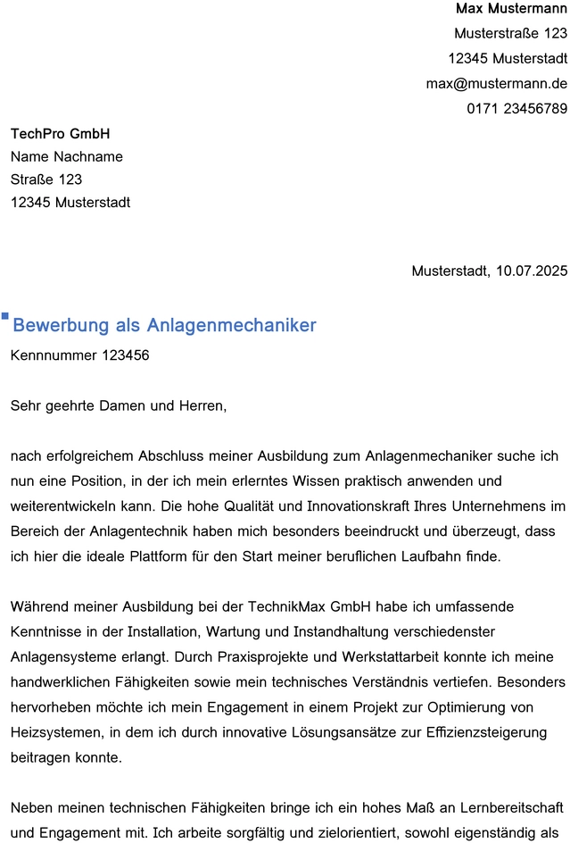 bewerbung-vorlage-anlagenmechaniker-berufseinstieg