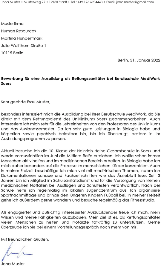 bewerbung-vorlage-ausbildung-rettungssanitaeter