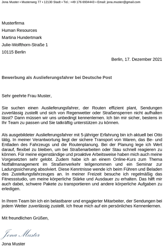 bewerbung-vorlage-auslieferungsfahrer