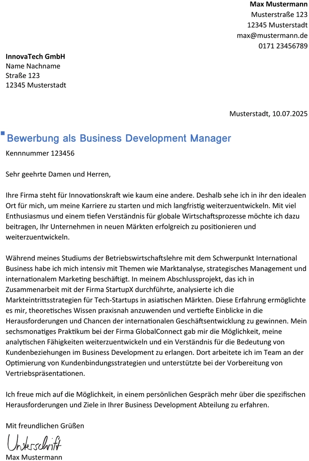 bewerbung-vorlage-business-development-manager-berufseinstieg