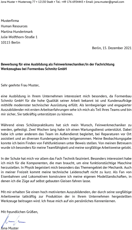bewerbung-vorlage-feinwerkmechaniker-ausbildung
