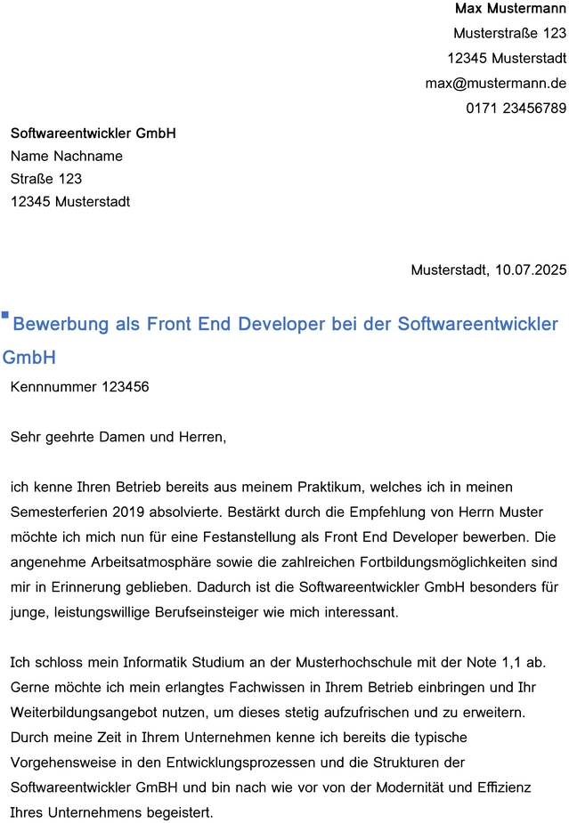 bewerbung-vorlage-front-end-developer