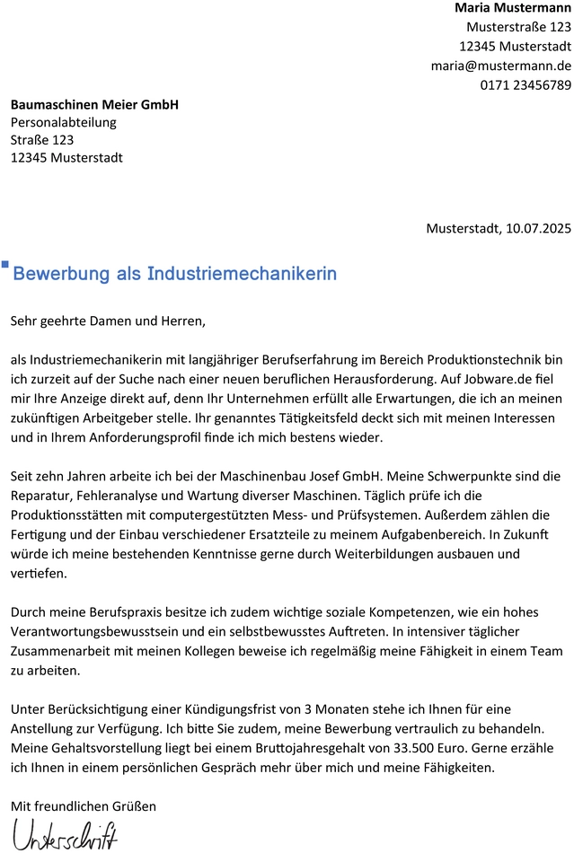 bewerbung-vorlage-industriemechaniker-berufserfahren