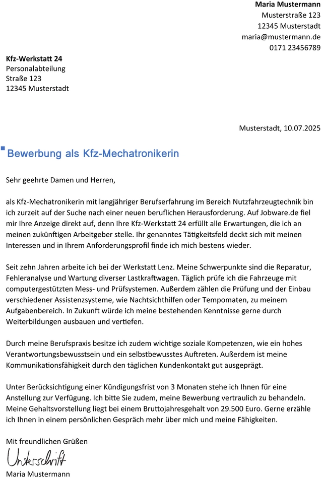 bewerbung-vorlage-kfz-mechatronikerin-arbeitsplatz