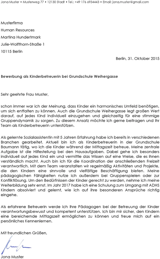 bewerbung-vorlage-kinderbetreuerin-grundschule