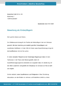 bewerbung-vorlage-kinderpflegerin