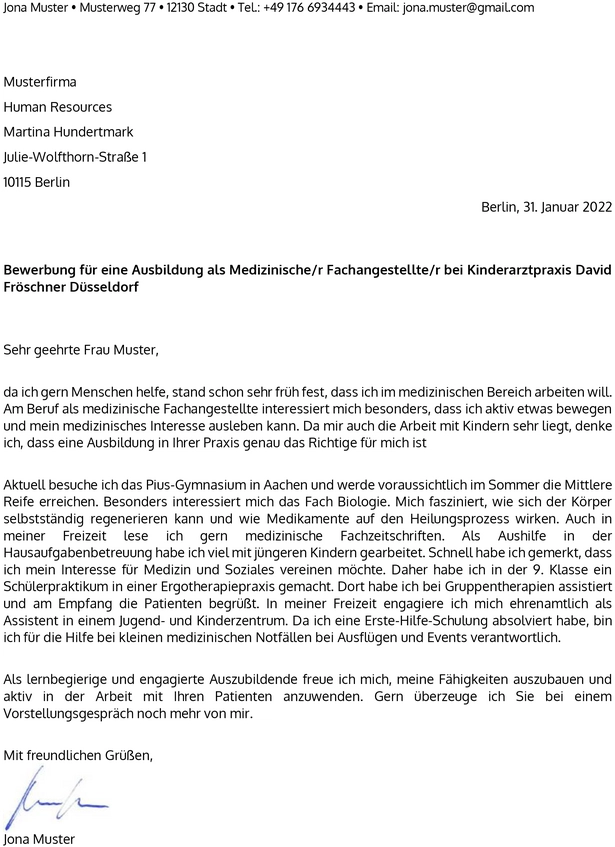 bewerbung-vorlage-medizinische-fachangestellte