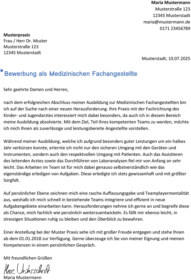 bewerbung-vorlage-medizinische-fachangestellte