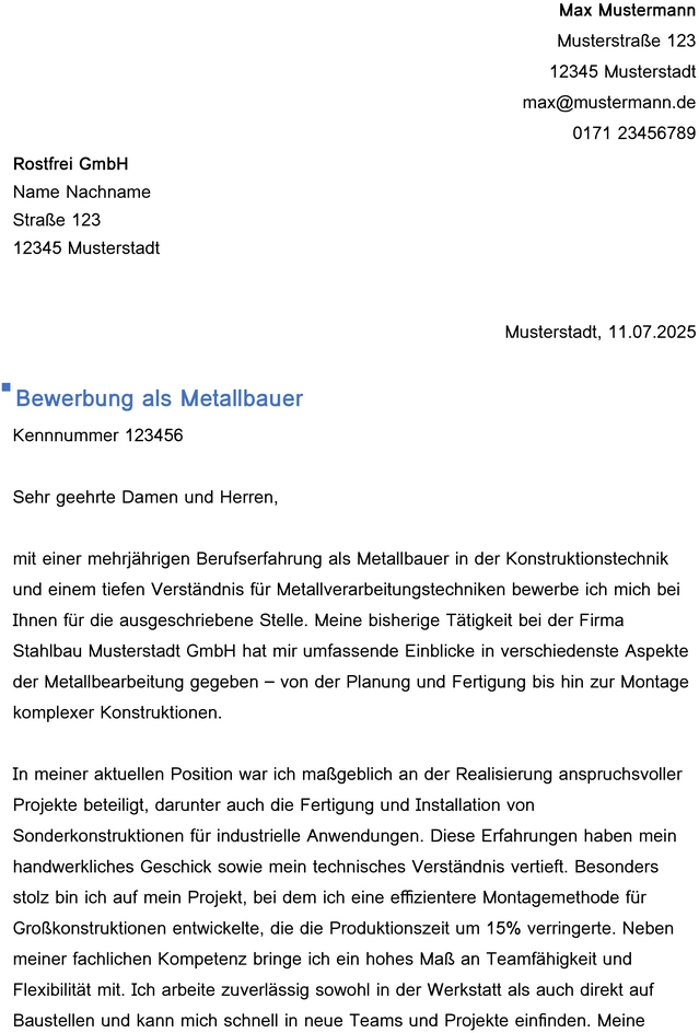 bewerbung-vorlage-metallbauer-rostfrei-gmbh