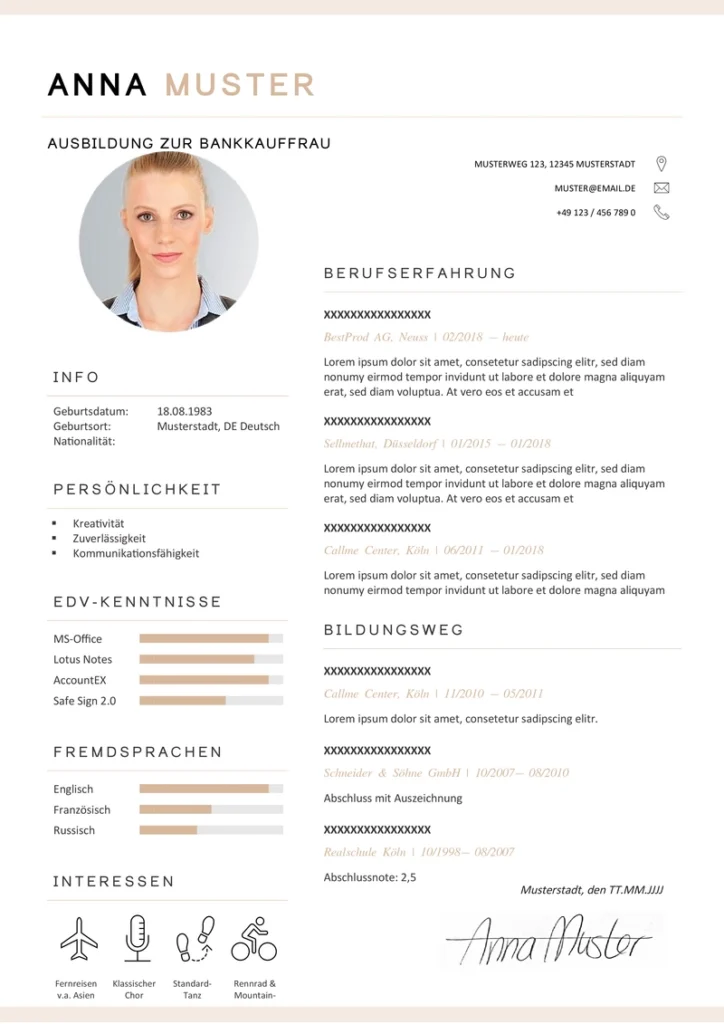 bewerbung-zur-bankkauffrau-lebenslauf-vorlage-word