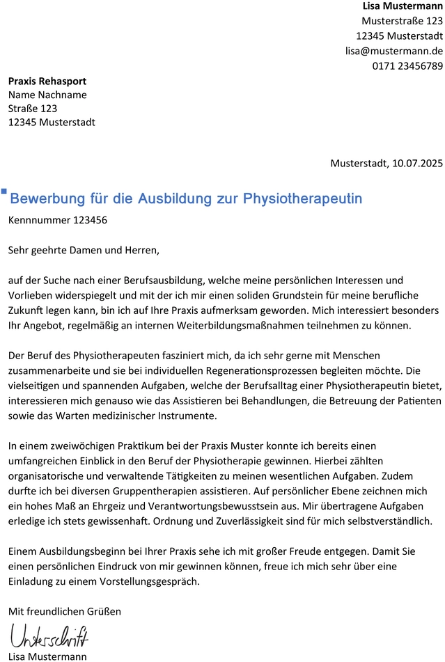 bewerbung-zur-physiotherapeutin-word