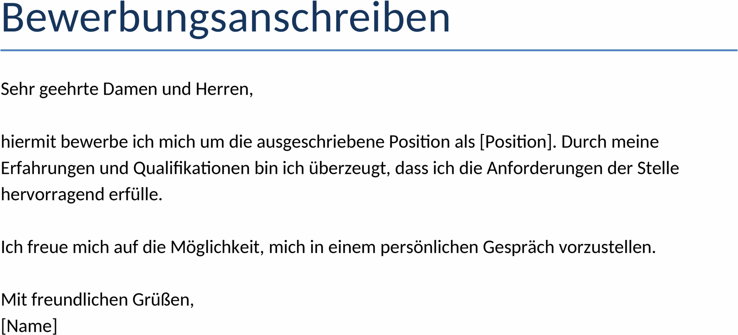 Bewerbungsanschreiben Word-Vorlage