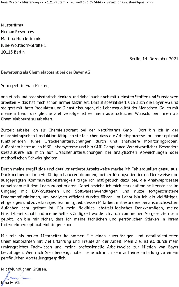 bewerbungsschreiben-chemielaborant-als-neuer-mitarbeiter-berufliche-erfahrungen