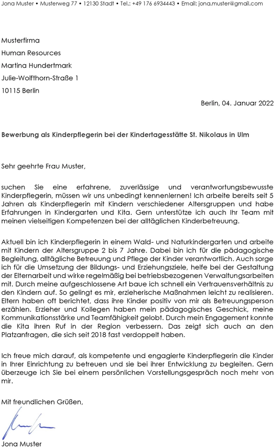 bewerbungsschreiben-kinderpflegerin-berufseinstieg