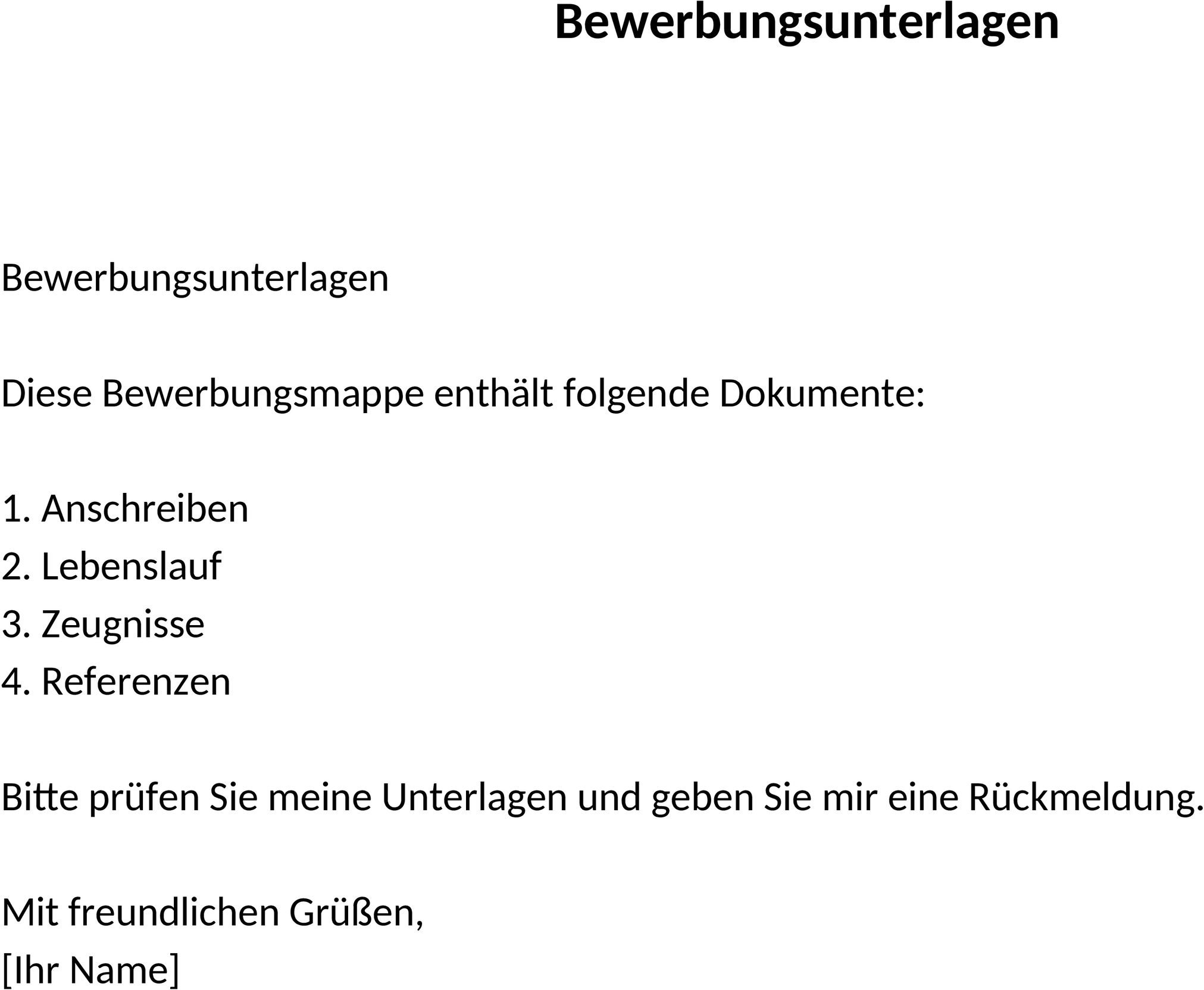 Bewerbungsunterlagen im Word-Format