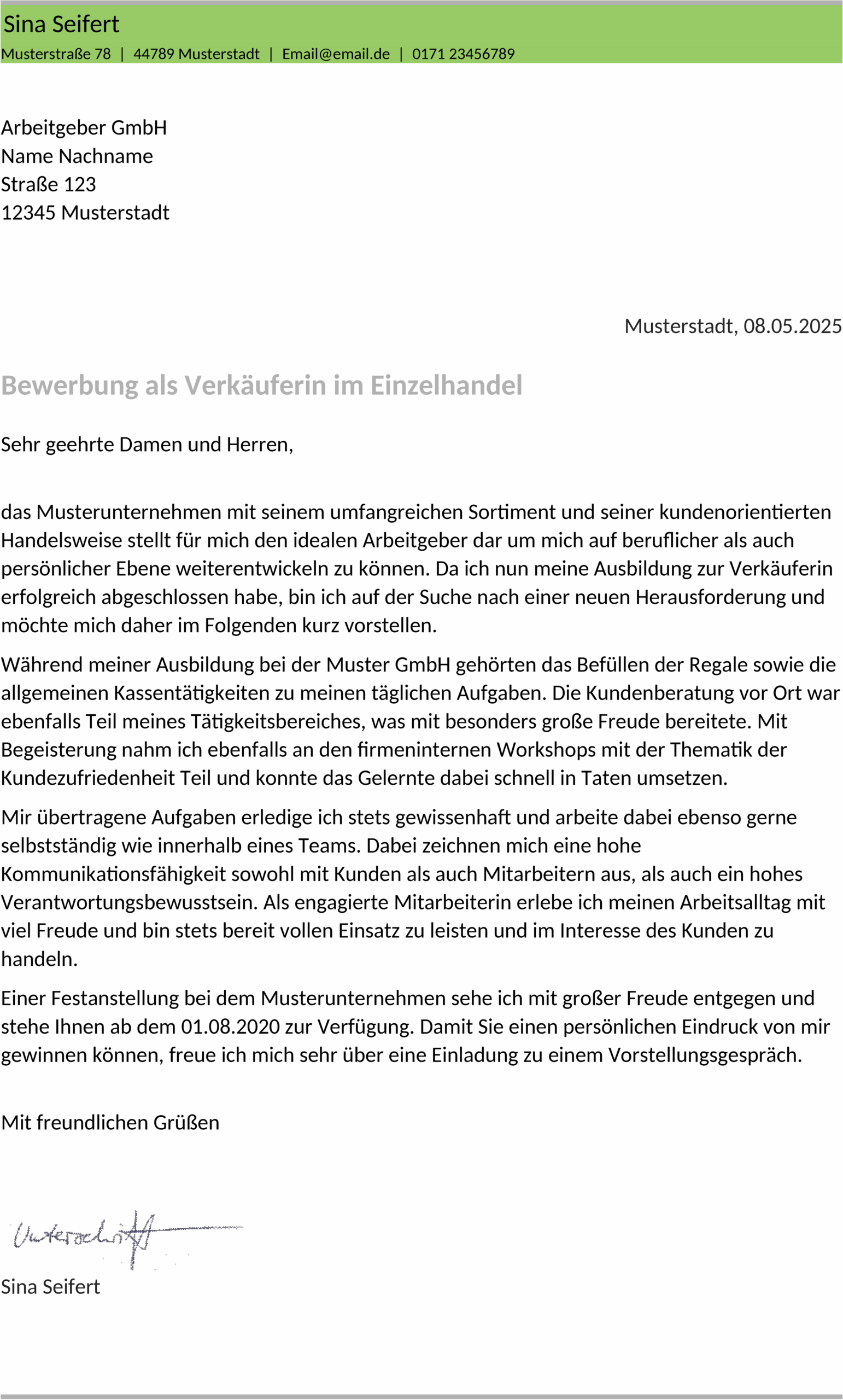 Bewerbungsvorlage Word Format
