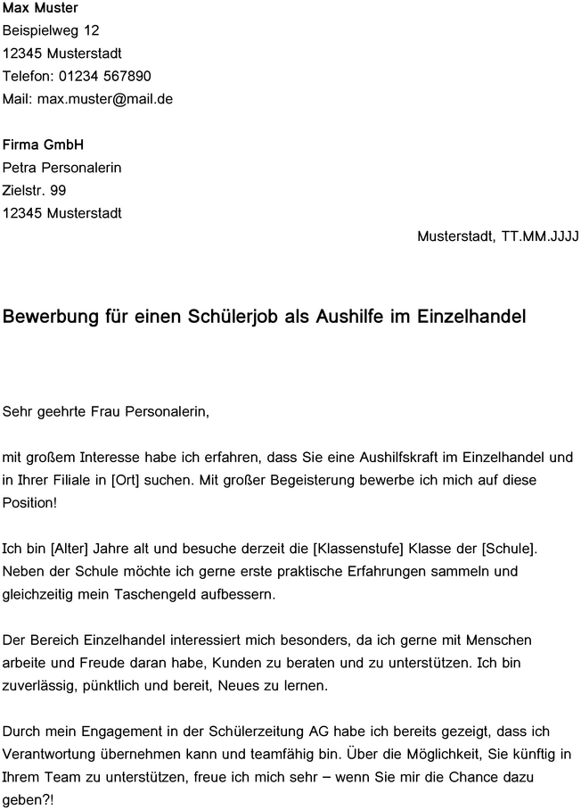 bewerbungsvorlage-fuer-schuelerjob-im-einzelhandel