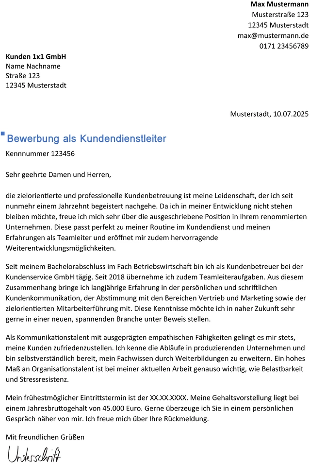 bewerbungsvorlage-kundendienstleiter-berufserfahren