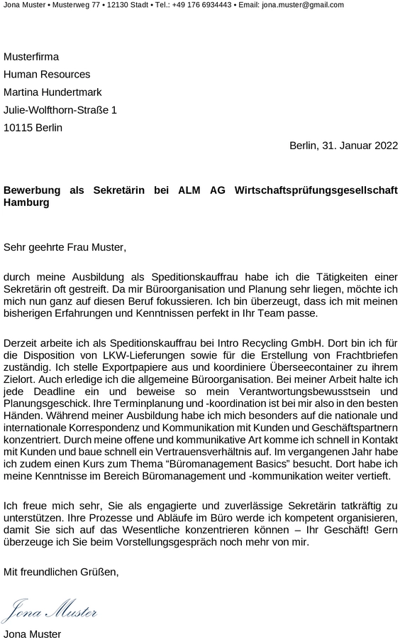bewerbungsvorlage-sekretaerin-quereinsteiger