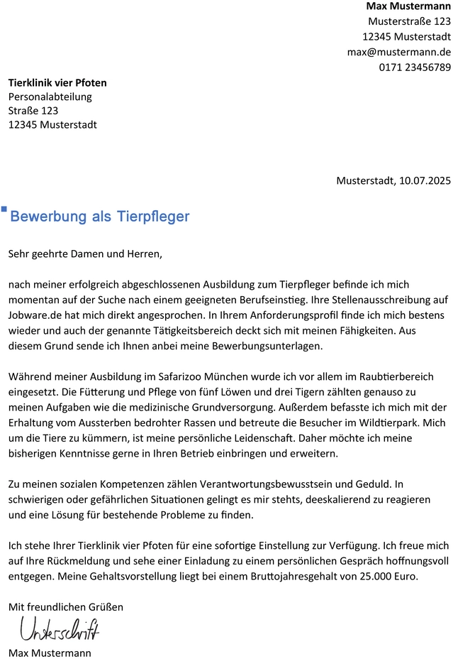 bewerbungsvorlage-tierpfleger-im-berufseinstieg