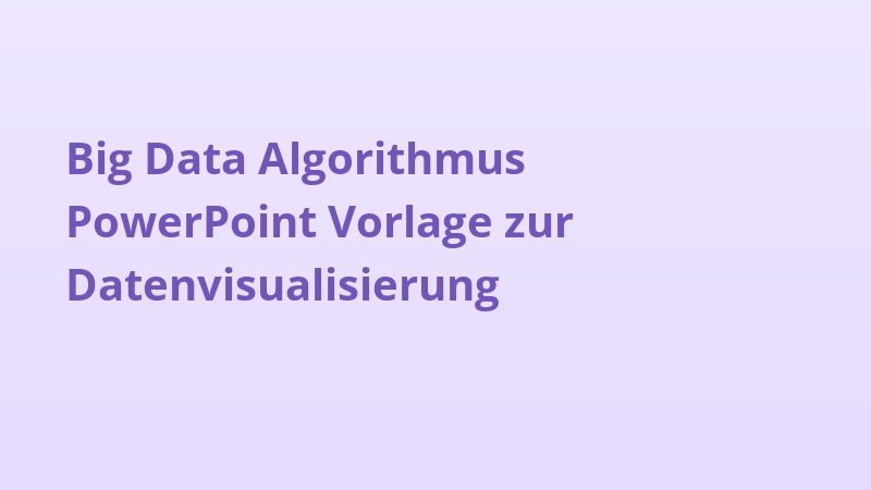 Big Data Algorithmus PowerPoint Vorlage zur Datenvisualisierung