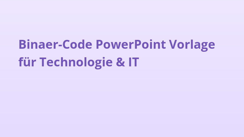 Binaer-Code PowerPoint Vorlage für Technologie & IT