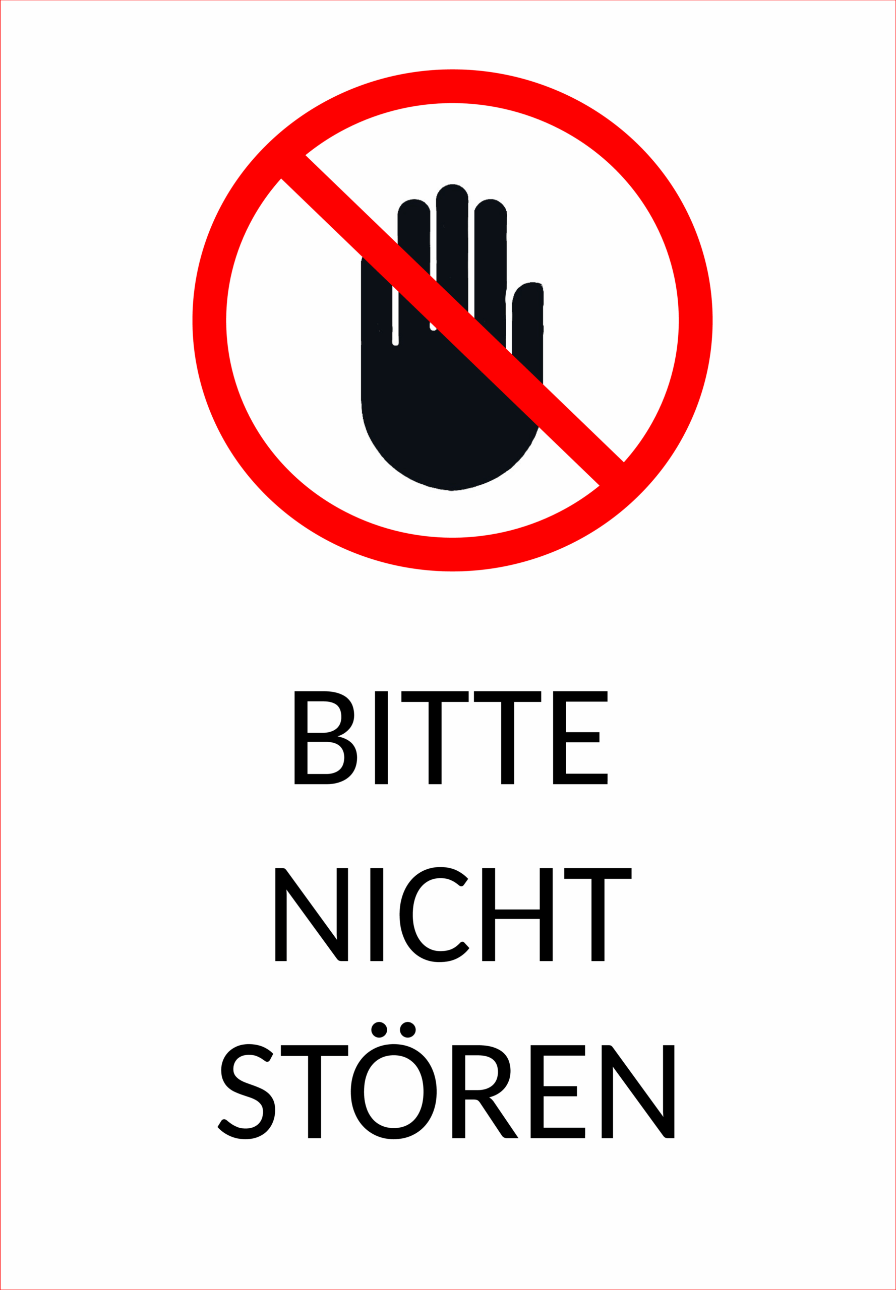 Bitte nicht stören Schild Vorlage zum Ausdrucken