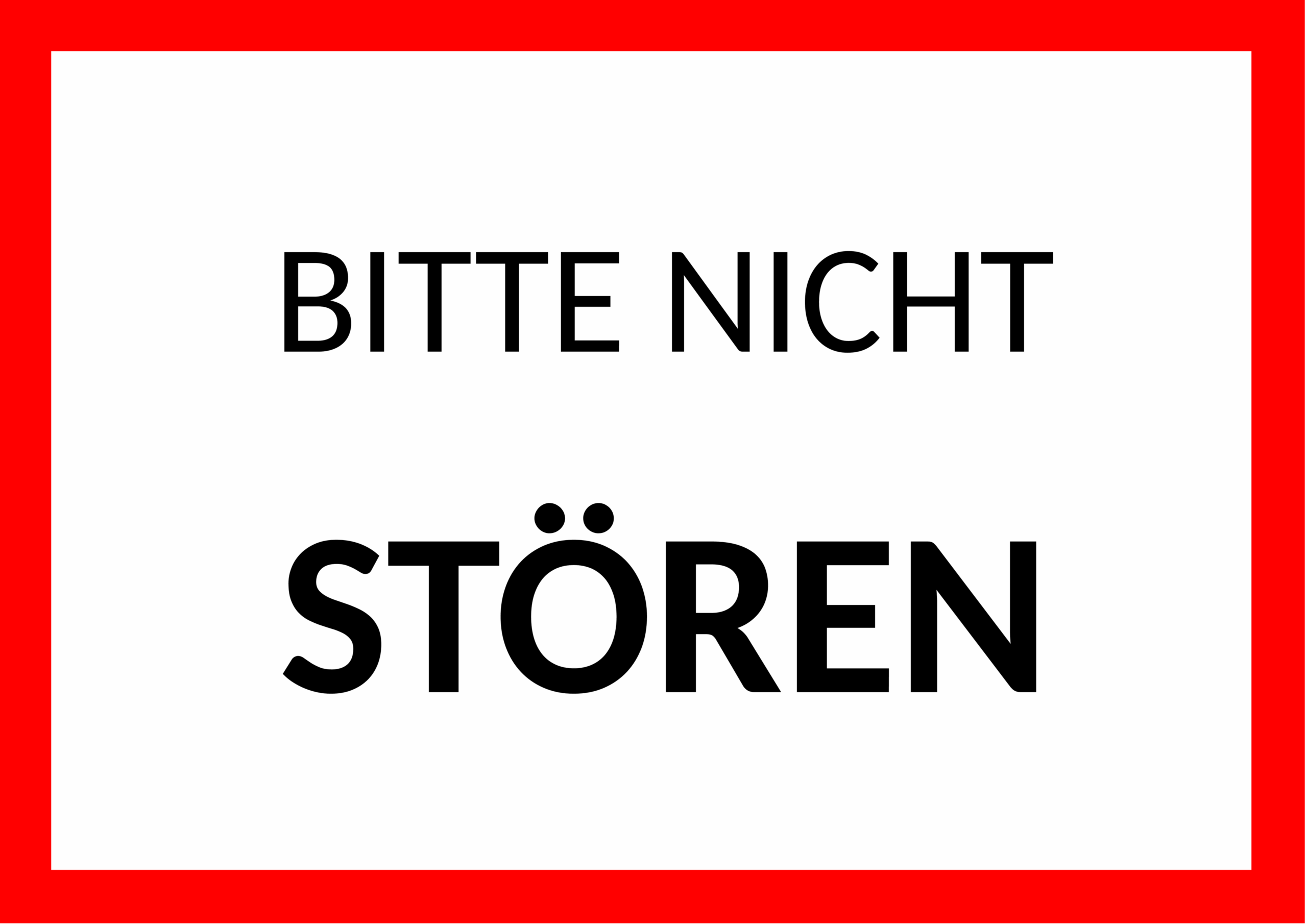 Bitte nicht stören Schild Vorlage Word