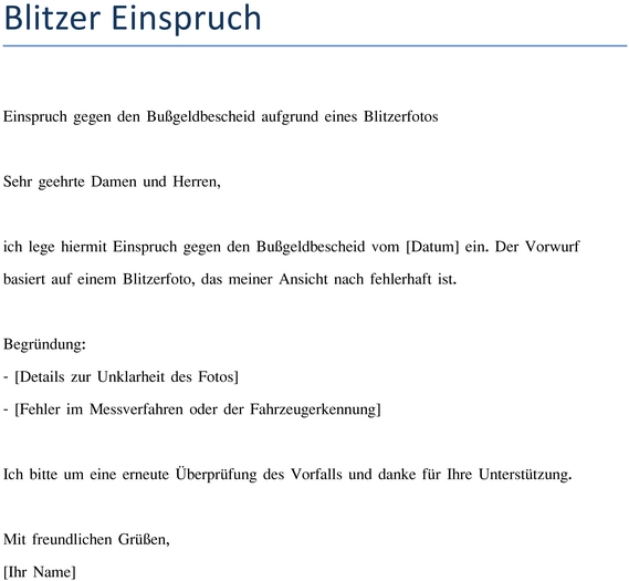blitzer-einspruch-vorlage-fuer-bussgeldbescheid