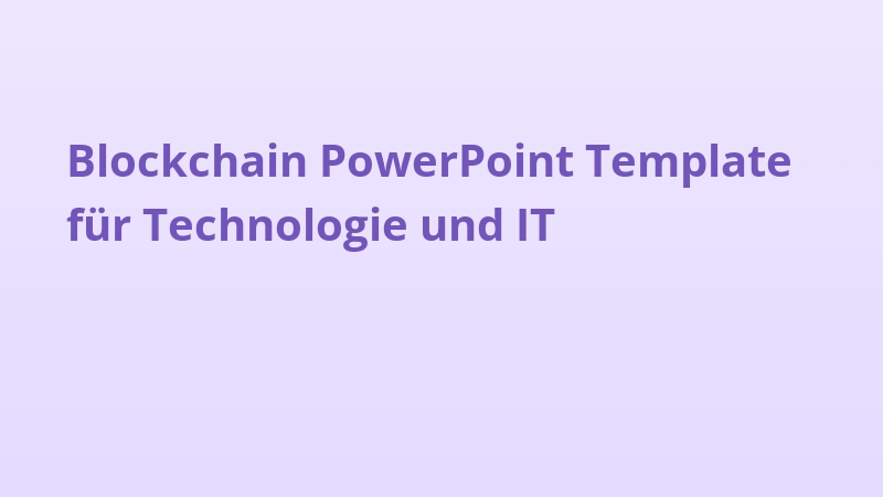 Blockchain PowerPoint Template für Technologie und IT