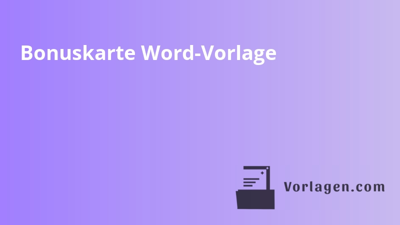 Bonuskarte Word-Vorlage