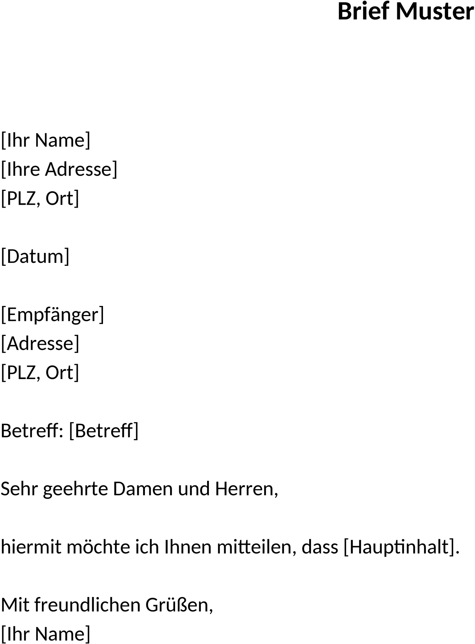 Brief Muster (Word)