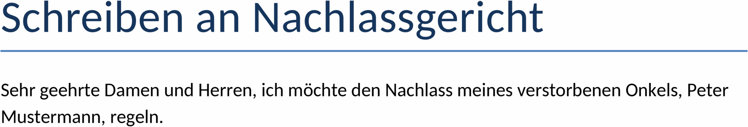 Word-Vorlage Schreiben an Nachlassgericht