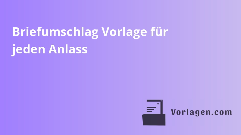 Briefumschlag Vorlage für jeden Anlass