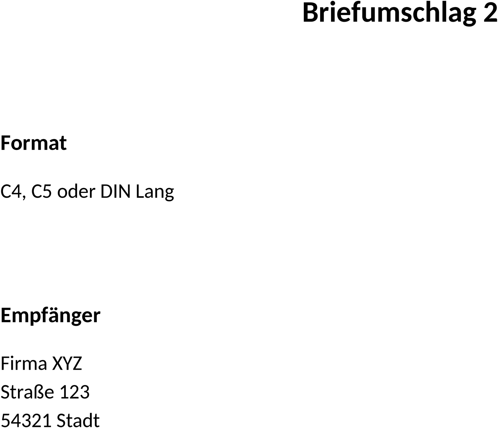 Briefumschlag Vorlage für jeden Anlass